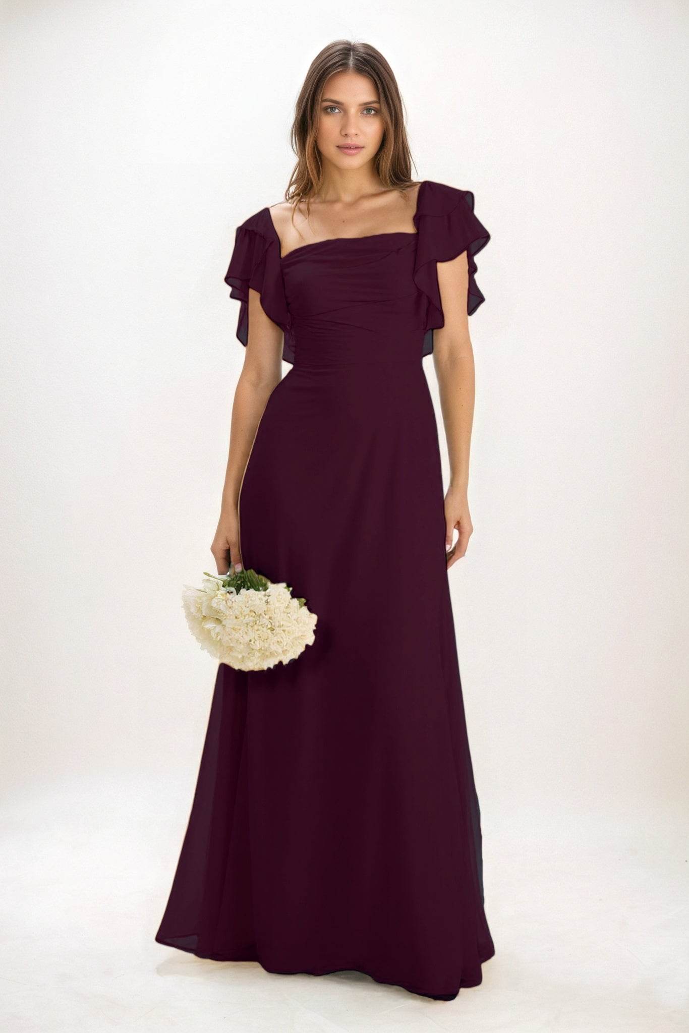 A-Line Maxi Chiffon Bridesmaid Dress CB0856 - COCOMELODY